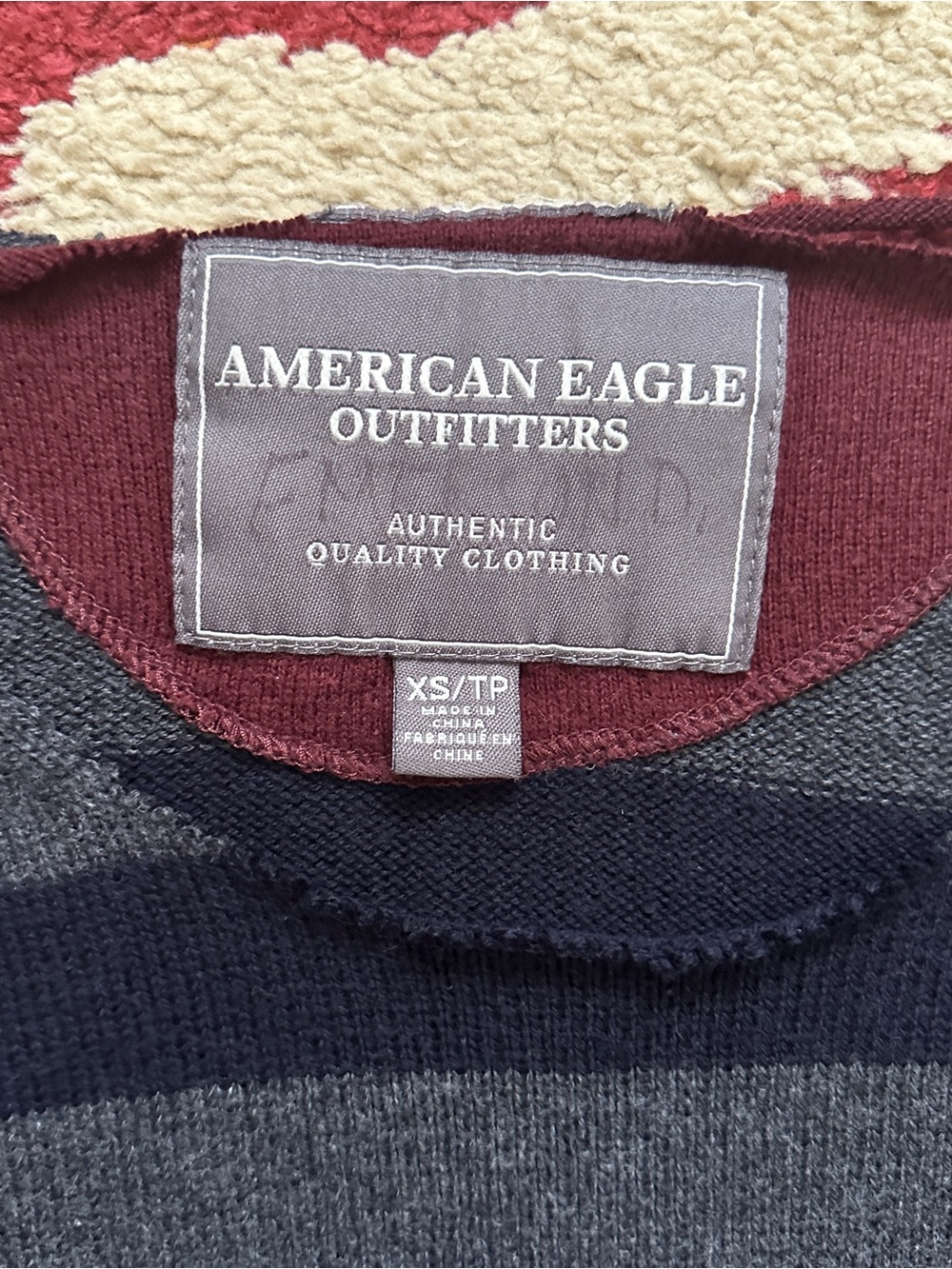 American Eagle Striped Cotton Wool Sweater | Size XS - Picture 3 of 8